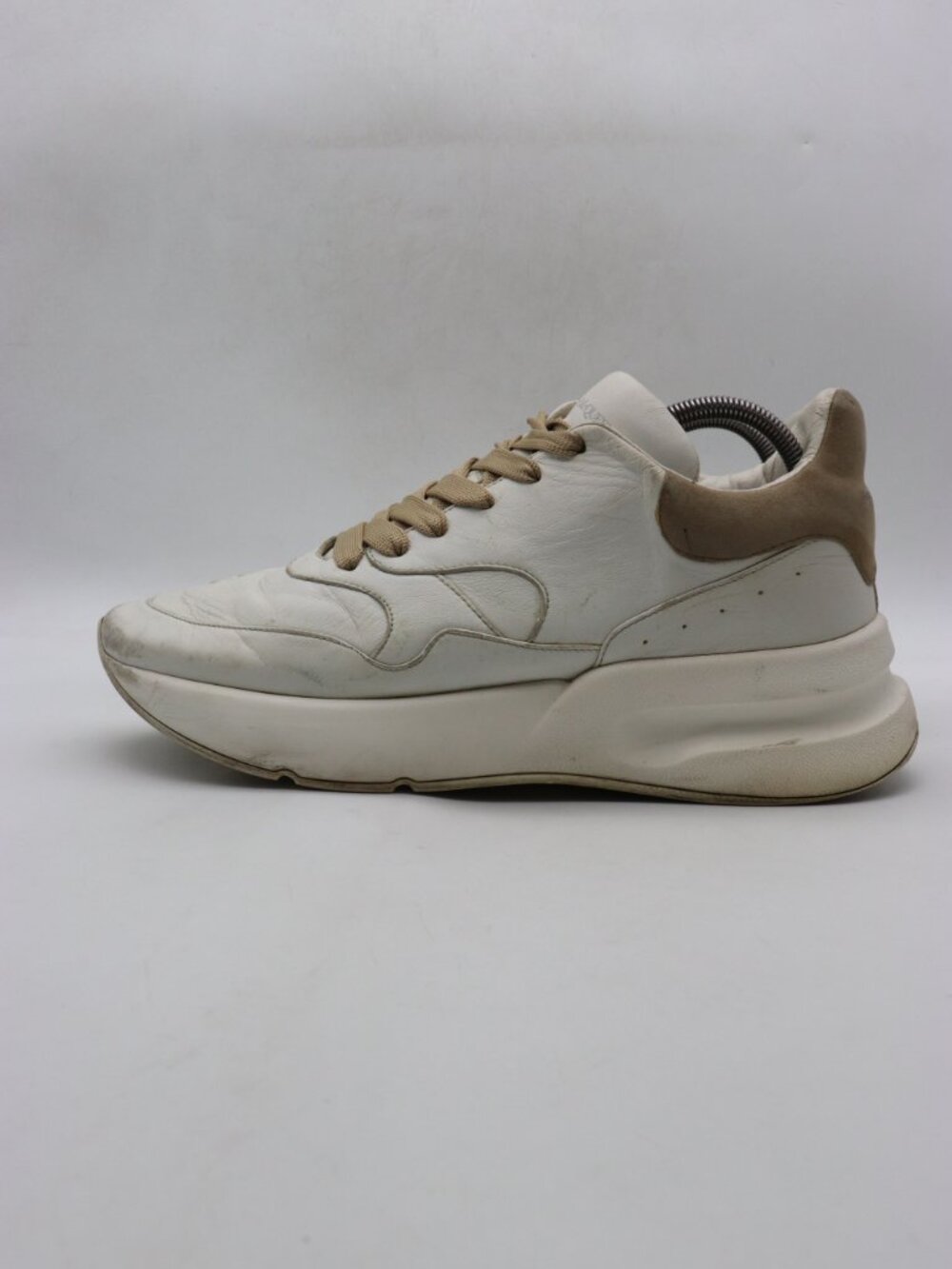 Alexander McQueen Oversized Runner Men's Size EU 44 White Leather Sneakers - Picture 4 of 15